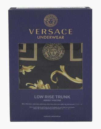 Versace Mens Versace Barocco Low Rise Boxer Trunk Black/gold - Black/Multi - Size: 32/30/31