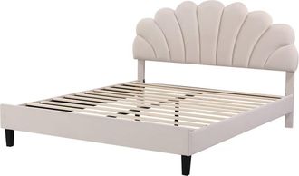 Habitat & Jardin Cama concha de terciopelo rosa 90x190 cm