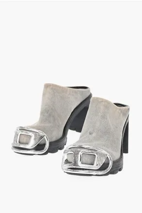 Diesel Denim Clogs D-HAMMER with Oval-D Metal Logo and 10cm Heel size 40
