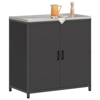 Berkfield Home Kitchen Storage Cabinet with Shelf with Storage with Door Black Steel