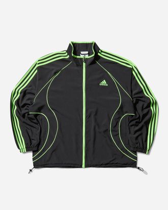 adidas Men s Teamgeist Adicolor Track Top Black / Signal Green