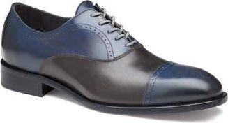 Johnston & Murphy Ellsworth Cap Toe Oxford in Navy/brown Italian Calfskin at Nordstrom Rack, Size 10.5
