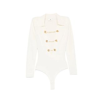 Elisabetta Franchi Toggle-chain Ribbed-knit Bodysuit
