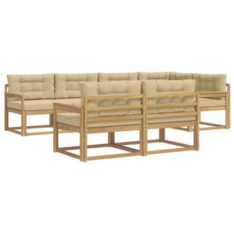vidaXL Conjunto De Sof&aacute;s De Exterior Con Coj&iacute;n 6 Pcs Y Beige Poli&eacute;ster Vidaxl