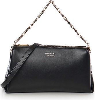 Ferragamo Leather Mini Bag With Logo
