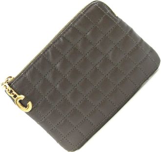 Celine Dark Brown Leather Coin Purse/Coin Case (Pre-Owned)