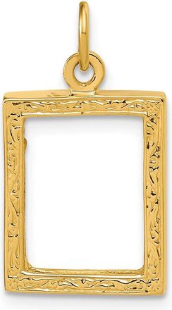 Diamond2Deal 14k Yellow Gold Fancy Border 17x13mm Picture Frame Pendant