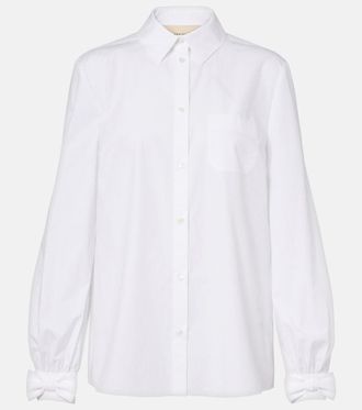 Valentino Camisa de popel&iacute;n de algod&oacute;n con lazo