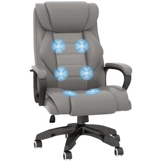 Vinsetto High Back 6 Points Vibration Massage Executive Office Chair - Grey | TJ Hughes