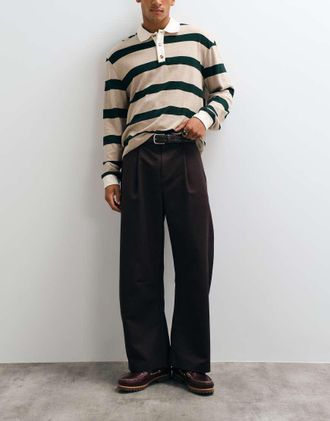 Asos pantaloni barrel sartoriali marroni-Marrone