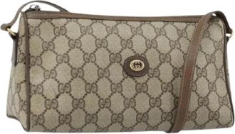 Gucci Pre-owned Cross Body Bags, female, Beige, Size: ONE SIZE Pre-owned Vintage GG Canvas Shoulder Bag
