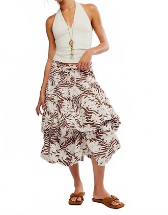 Free People Womens Zephyr Bustle Skirt In Chocolate