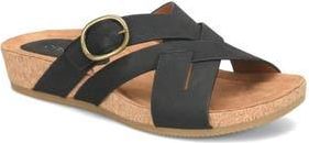S&ouml;fft Grainger Wedge Slide Sandal in Black at Nordstrom Rack, Size 6.5