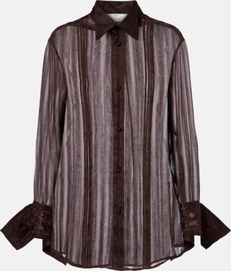 Xu Zhi Embroidered linen and silk shirt