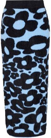 8 by YOOX FAUX FUR JACQUARD KNIT MIDI SKIRT