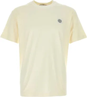Stone Island Cream Cotton T Shirt