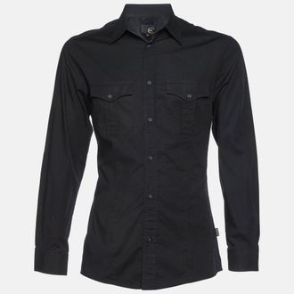 Just Cavalli Black Cotton Cargo Shirt