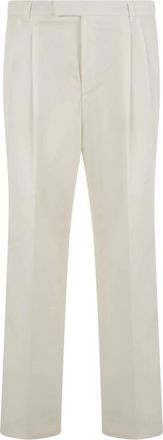 HUGO BOSS Gekreukte Broek - Heren - Nette broeken - Wit - L - Katoen - Broeken