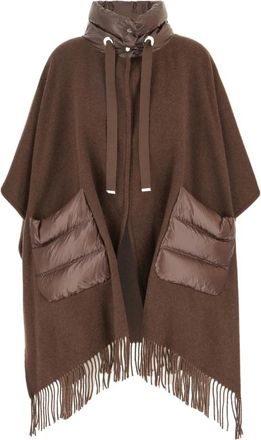 Herno Resort Cape - Dames - Ponchos - Bruin - ONE Size - Wol - Jassen