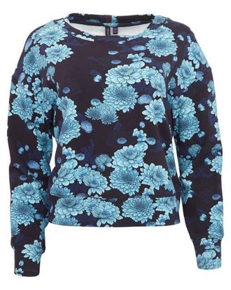 Lords of Harlech Clara Oversized Brushed Knit Sweatshirt in Serious Floral Navy at Nordstrom, Size Xx-Large