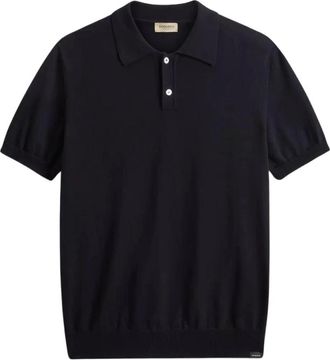 Woolrich Gebreide Polo - Heren - Polos - Blauw - M - Katoen - Tops
