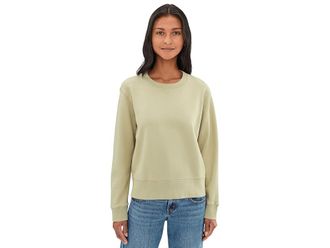 Mod-o-doc Long Sleeve Open Crew Neck Sweatshirt Womens Sweatshirt Eucalyptus : LG (US 12-14), Cotton