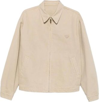 Prada Triangle Logo Jacket - Heren - Jassen - Beige - Maat: L