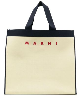 Marni Jacquard tote bag - Yellow
