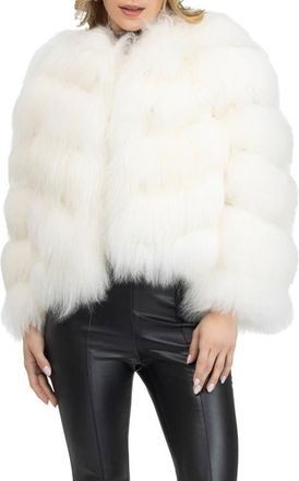 Gorski Genuine Shearling Jacket in White at Nordstrom, Size Medium