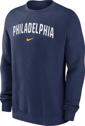 Nike Philadelphia Phillies 2-Hit Nike Mens MLB Pullover Crew in Blue | NKPU44BPP-JST
