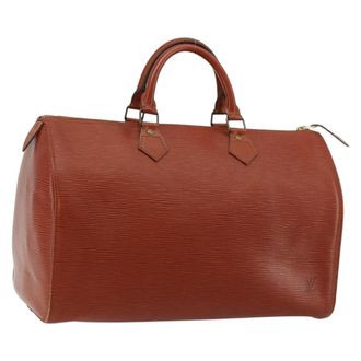 Louis Vuitton Speedy Handbag Epi Leather Brown Leather Handbag (Pre-Owned)