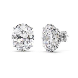 Allurez Oval-Cut Diamond Stud Earrings 14kt in Diamond, White Gold at Nordstrom