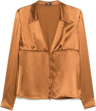 Versace Blusa con nodo - Marrone