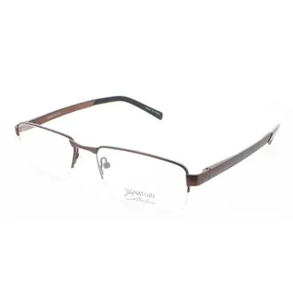Signature Mens Brown Rectangular Eyeglass Frames Pn104Brn55