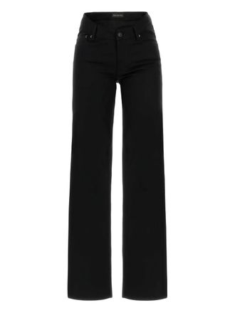 Balenciaga curved waist jeans - women - Cotton/Polyester/Cotton - 25 - Black