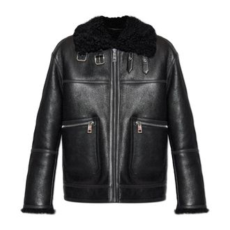 Dolce & Gabbana Leren jas - Dames - Leren en Su&egrave;de Jassen - Zwart - S - Leer - Jassen