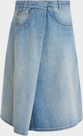 Maison Margiela Wrap Denim Midi Skirt