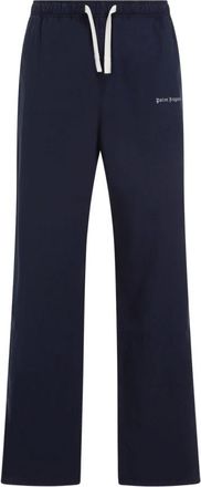 Palm Angels Logo-embroidered Broeken - Heren - Sweatpants - Blauw - L - Katoen - Broeken
