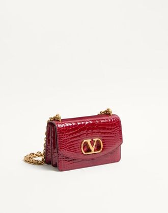 Valentino Garavani Borsa Piccola A Spalla Valentino Garavani Vain In Coccodrillo Donna ROSSO UNI