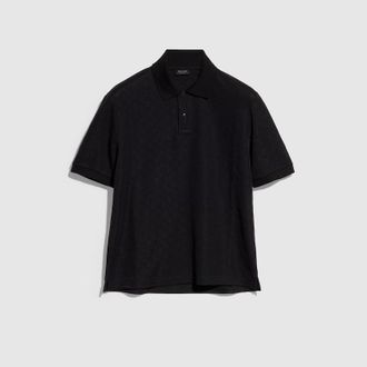 Gucci GG Technical Jersey Jacquard Polo Shirt, Size XXXL, Black, Ready-to-wear