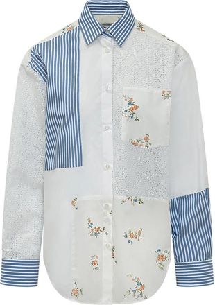 Msgm Patchwork Bloemenshirt - Dames - Overhemden - Veelkleurig - M - Katoen - Overhemden