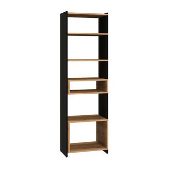 Petits Meubles Librero columna 7 estantes y negro fachada de mdf madera