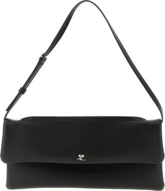 Courr&egrave;ges Black Cowhide Clutch Womens Bag