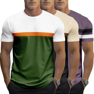 Generic 3Pack Mens T-Shirts Short Sleeve Pocket Tee Shirt Casual Crew Neck Moisture Wicking Soft Basic T Shirts (UK, Alpha, XXL, Regular, Regular, 1)