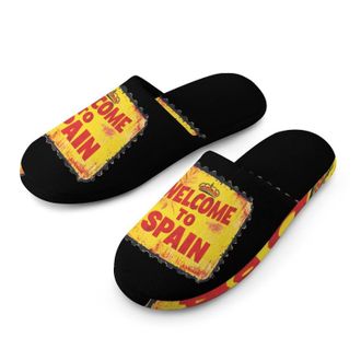 Generic Welcome To Spain Spanish Stamp Mens House Slippers Slip Indoor Slipper On Shoes Warm Outdoor