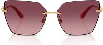 Dolce & Gabbana 62mm Oversize Gradient Cat Eye Sunglasses in Gold /Light Pink at Nordstrom