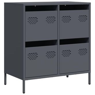 Berkfield Home Sideboard&not;Anthracite 68x39x73.5 cm Cold-rolled Steel in Charcoal