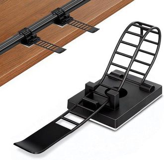 No Brand Paquete De 100 Soportes Autoadhesivos Para Cables, Clips Para Cables, Clips Para Cables, Soportes Para Cables Para Gesti&oacute;n De Cables, Soportes Para Ca