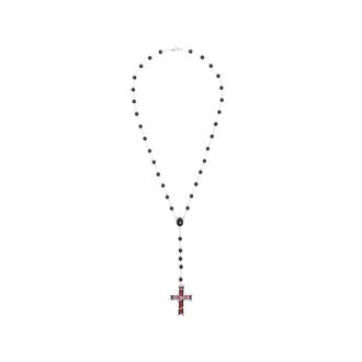 Darkai Inferno Beaded Cross-pendant Necklace