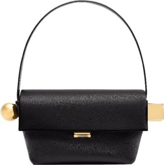 Generic Womens Shoulder Bag With Flap, Solid Color Top Handle With Metal, Handbag, Compatible For Everyday Style(Black)